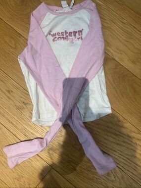 Western Cowgirl Pink & White Long-Sleeve Raglan Tee